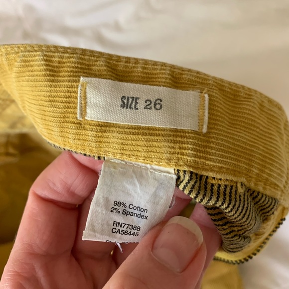 Madewell Skinny Cropped Corduroy yellow Pants - Picture 12 of 12